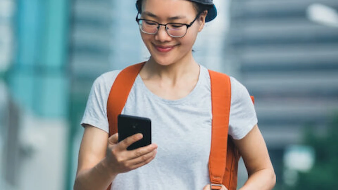 Woman looking at phone