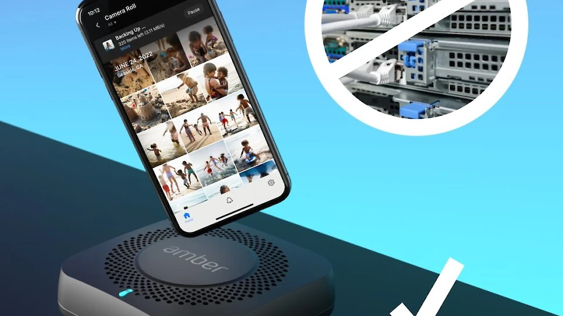 Amber device replacing a server with a home backup solution