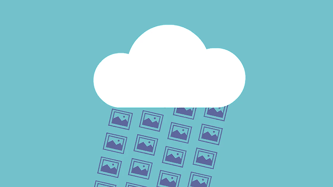 illustration of a cloud raining photographs