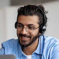 A man talking on the phone